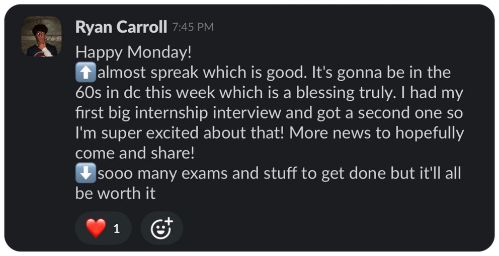 Creator community Slack message 5