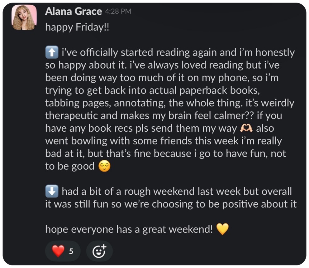 Creator community Slack message 6