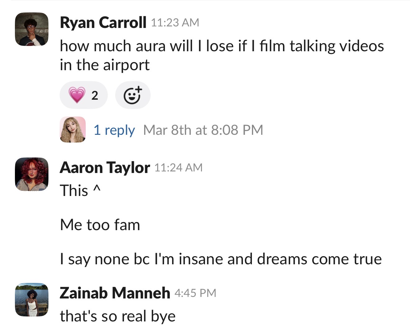 Creator community Slack message