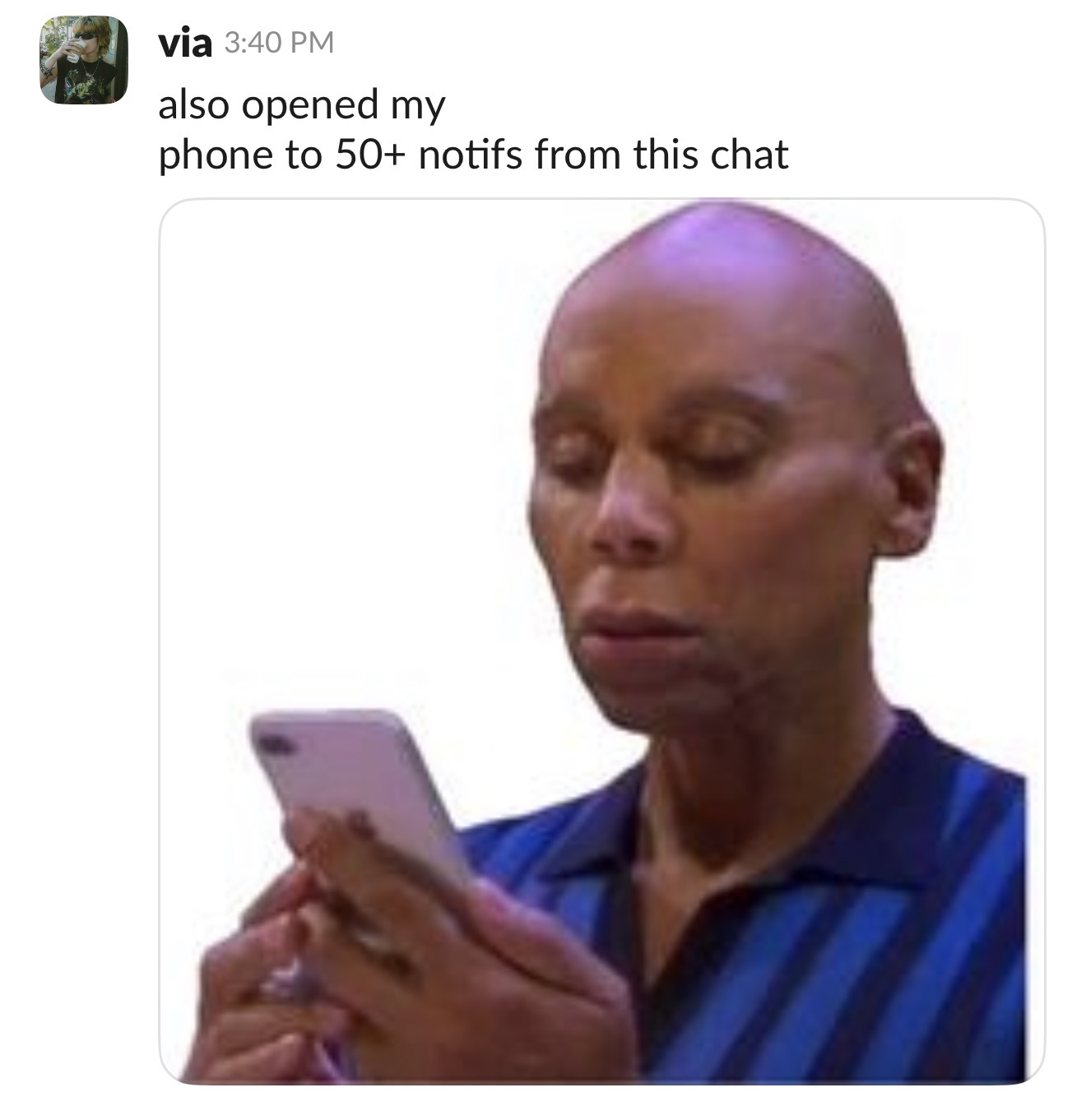 Creator community Slack message