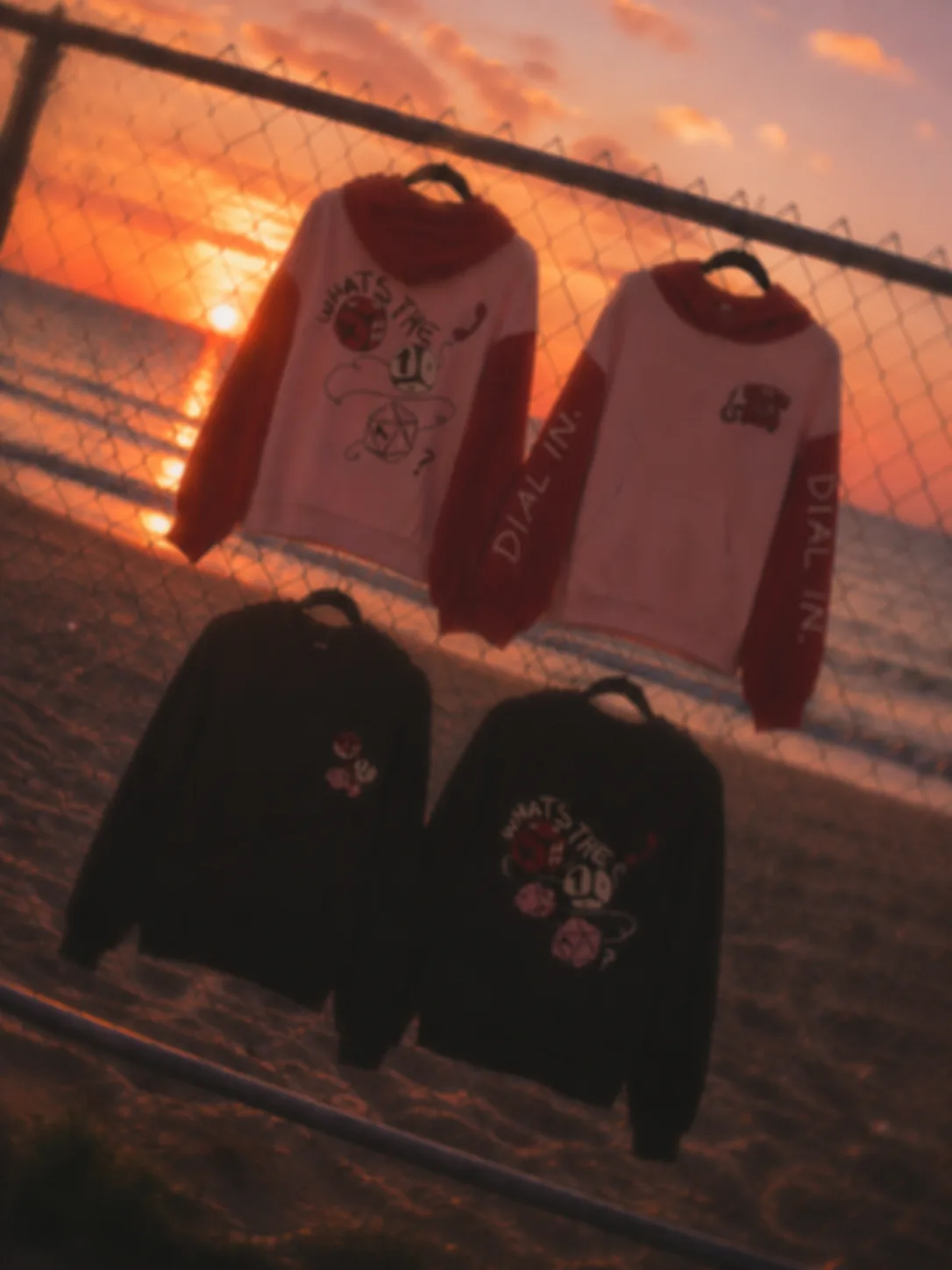 The 411 hoodies at sunset